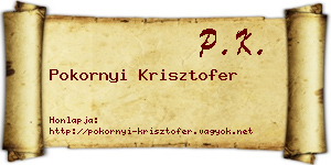 Pokornyi Krisztofer névjegykártya